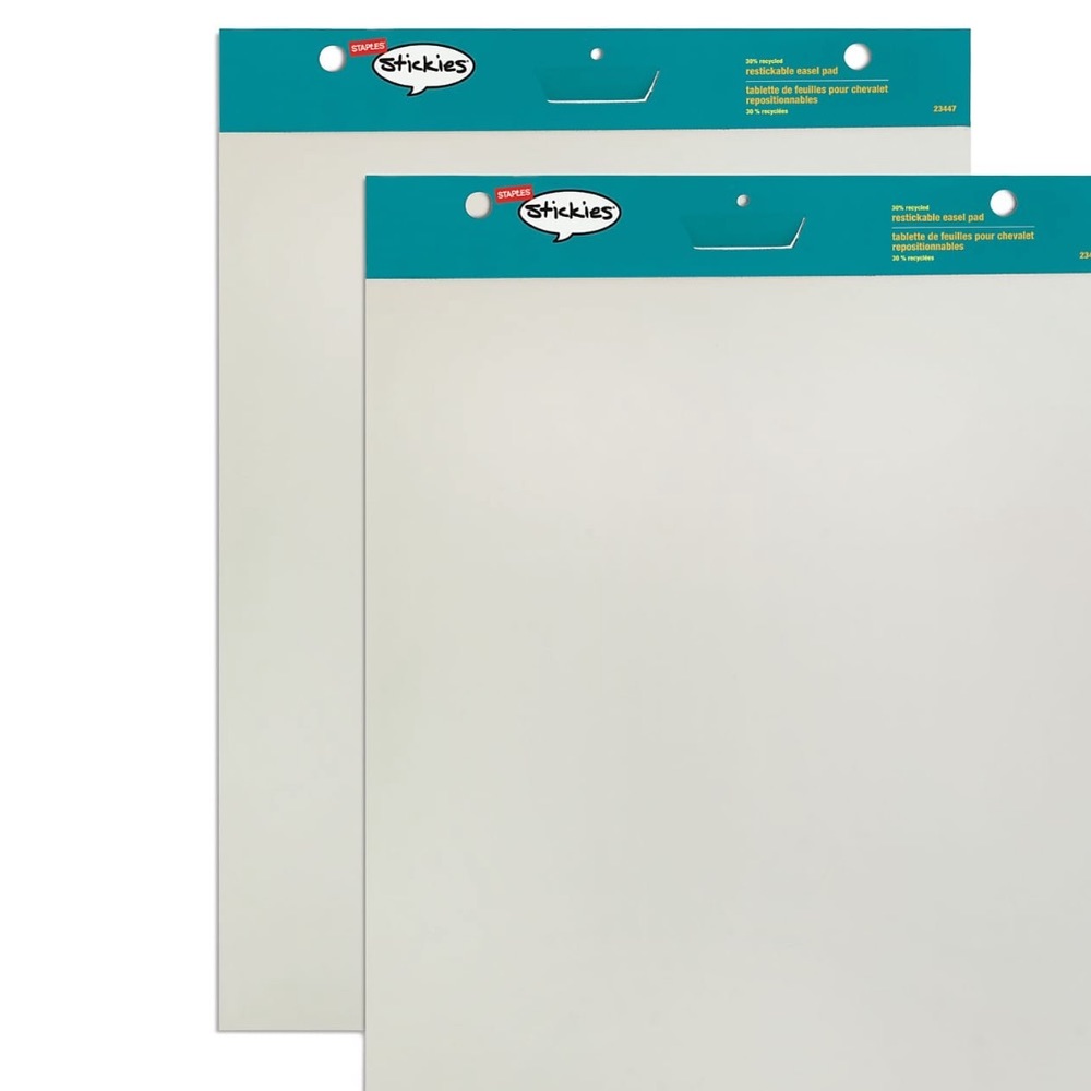 Staples stickies Easel Pads 25” x 30